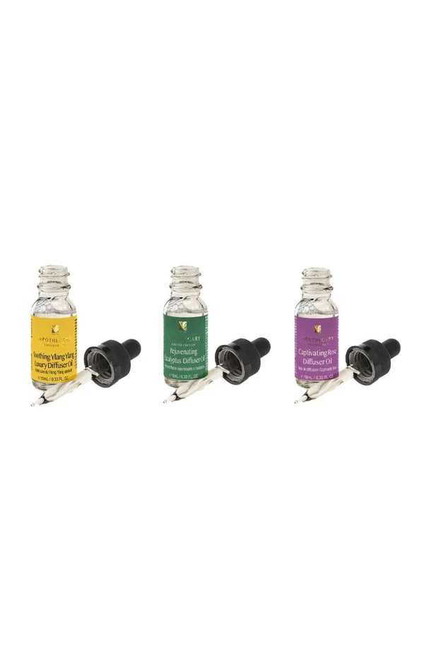 Huiles pour diffuseur – Eucalyptus, Ylang-Ylang & Rose – 3 x 10 ml