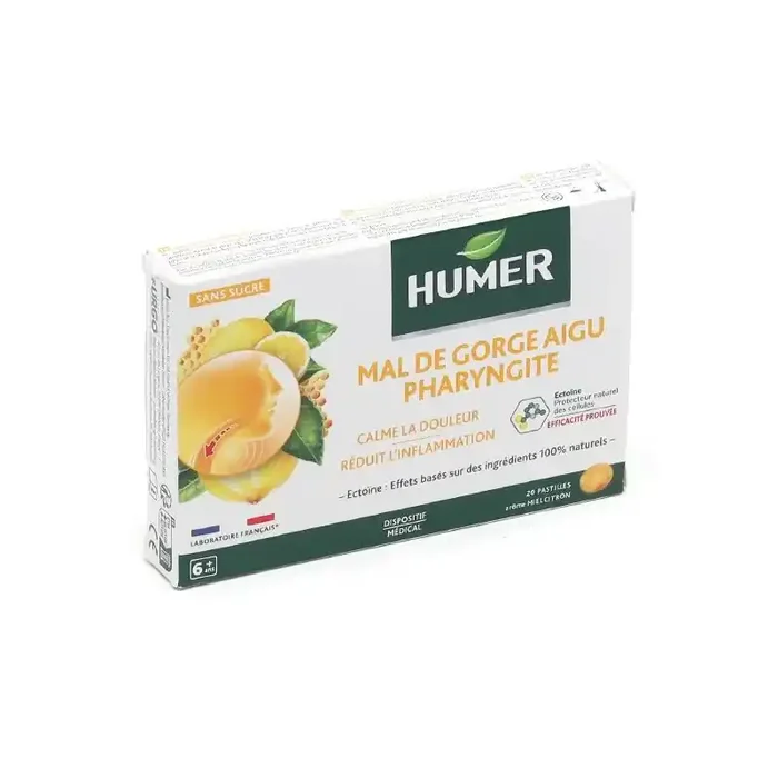 HUMER MAL DE GORGE AIGU PHARYNGITE 20 PASTILLES