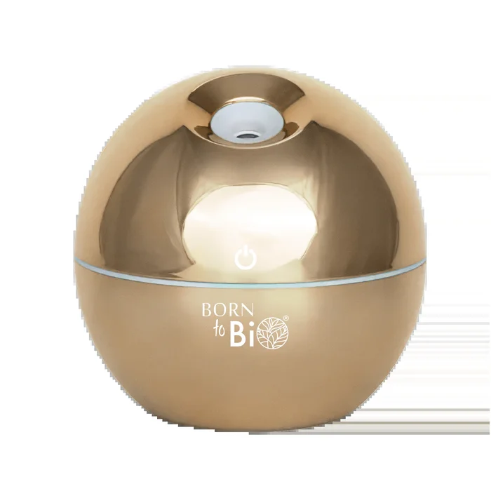 Humidificateur & diffuseur d'huiles essentielles aspect doré