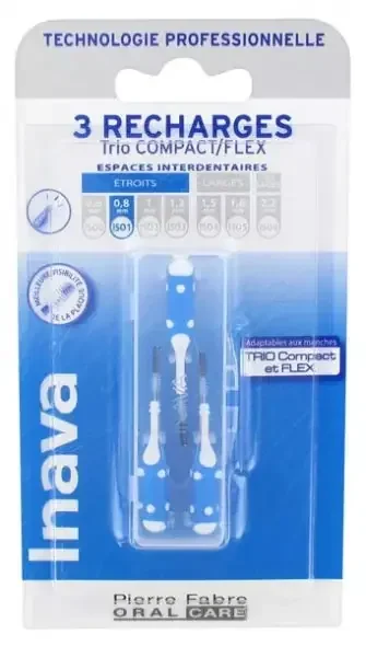 Inava Brossettes Recharges 3 Unités – Taille ISO1 0,8 mm