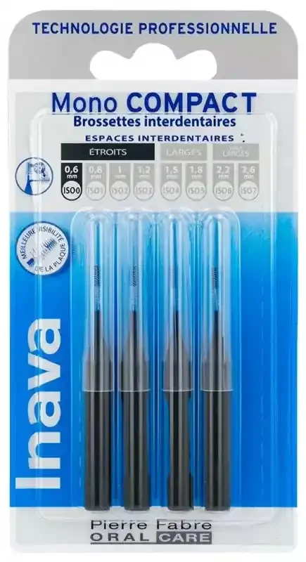 Inava Pierre Fabre Oral Care Brossettes Mono-Compact – Taille ISO0 0,6 mm