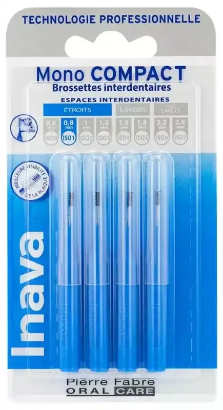Inava Pierre Fabre Oral Care Brossettes Mono-Compact – Taille ISO1 0,8 mm