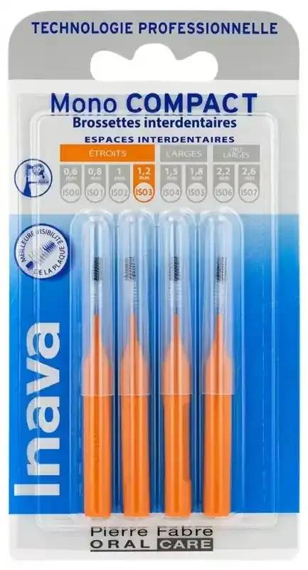 Inava Pierre Fabre Oral Care Brossettes Mono-Compact – Taille ISO3 1,2 mm