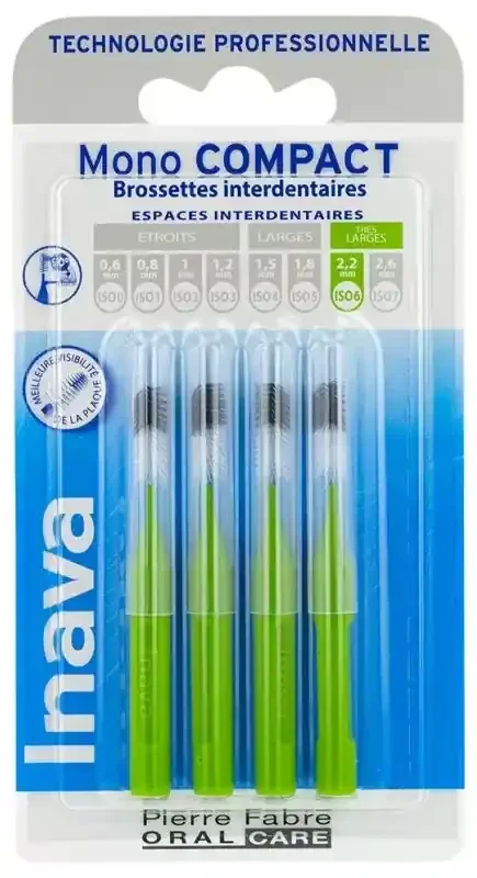 Inava Pierre Fabre Oral Care Brossettes Mono-Compact – Taille ISO6 2,2 mm