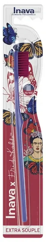 Inava X Frida Khalo Brosse à Dents 15/100 Extra Souple – Couleur Bleu Cobalt