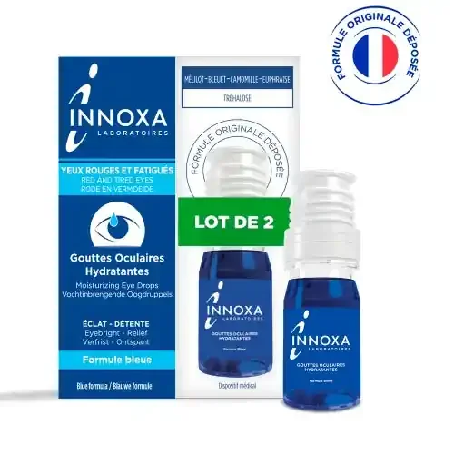 INNOXA Gouttes Oculaires Hydratantes Formule Bleue – Lot de 2x10ml