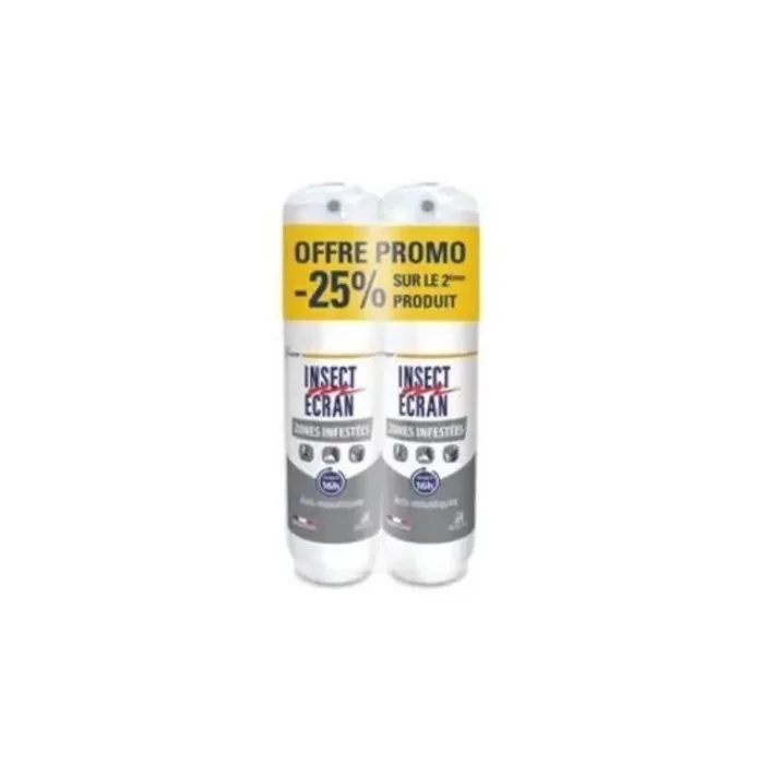 INSECT ECRAN ZONES INFESTEES REPULSIF PEAU ADULTES ENFANTS LOT DE 2 X 100ML