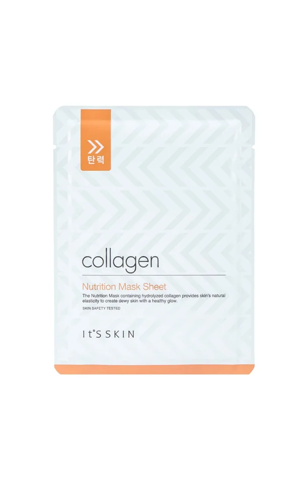 It’s Skin – Masque en tissu nourrissant – Collagène – Peaux normales à sèches – 20 unités