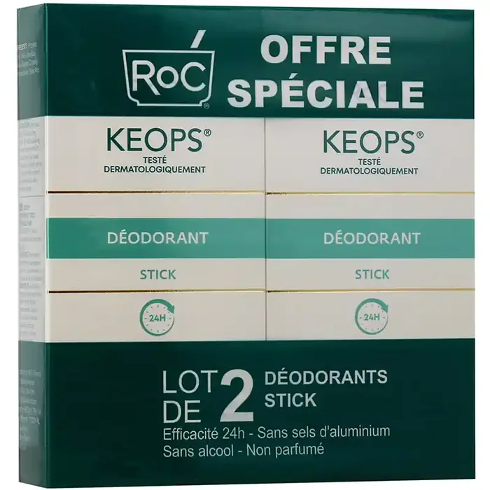 KEOPS DEO STICK 24H 2X40ML ROC