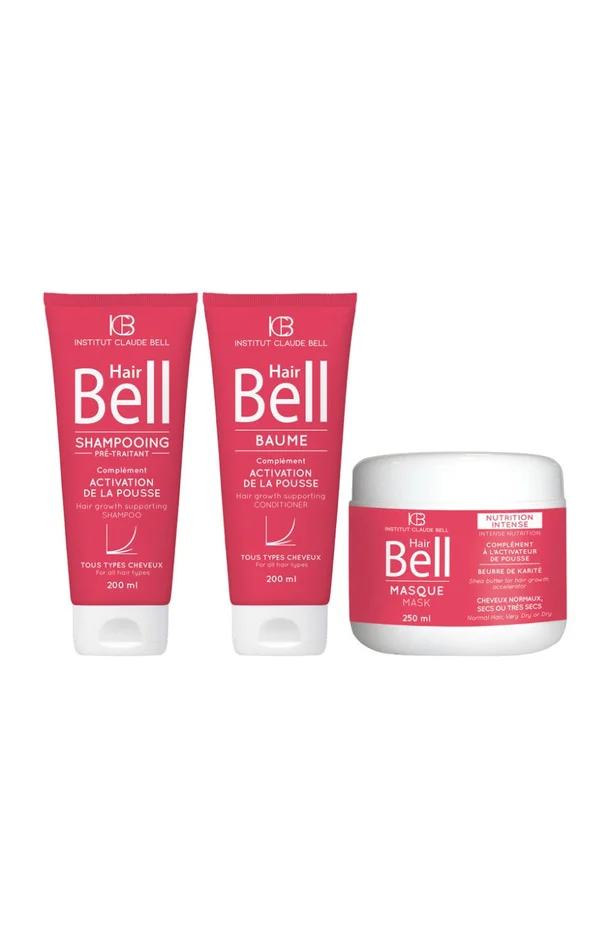 Kit activateur de pousse – Hair Bell – Cheveux secs – 3 soins