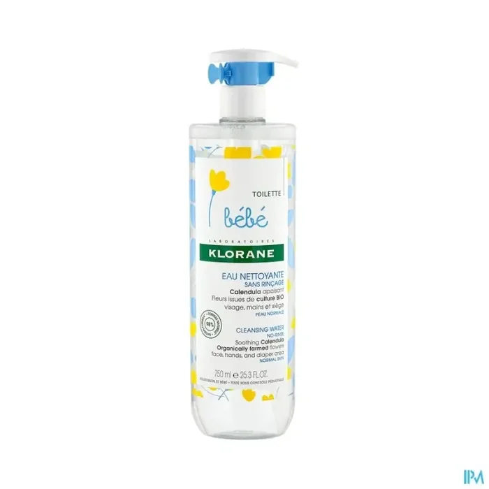 Klorane bébé eau nettoyante sans rincage 750ml