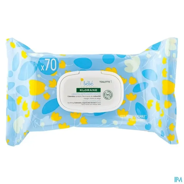 Klorane bébé lingettes nettoyantes douces