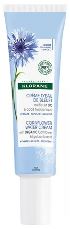 Klorane Bleuet Crème d‘Eau au Bleuet Bio et Acide Hyaluronique – Visage et Yeux 30 ml