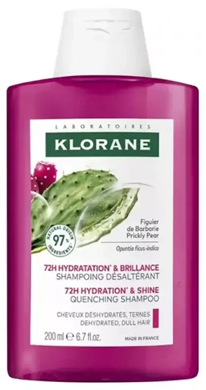 Klorane Figuier de Barbarie – Shampoing Désaltérant Cheveux Déshydratés et Ternes 200 ml