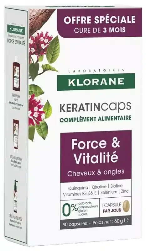 Klorane Keratin Caps Lot de 3 x 30 Unités