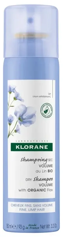 Klorane Lin Shampoing Sec Volume au Lin Bio – Cheveux Fins Sans Volume 150 ml