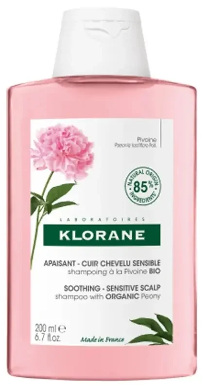 Klorane Pivoine Shampoing à la Pivoine Bio – Apaisant – Cuir Chevelu Sensible 200 ml