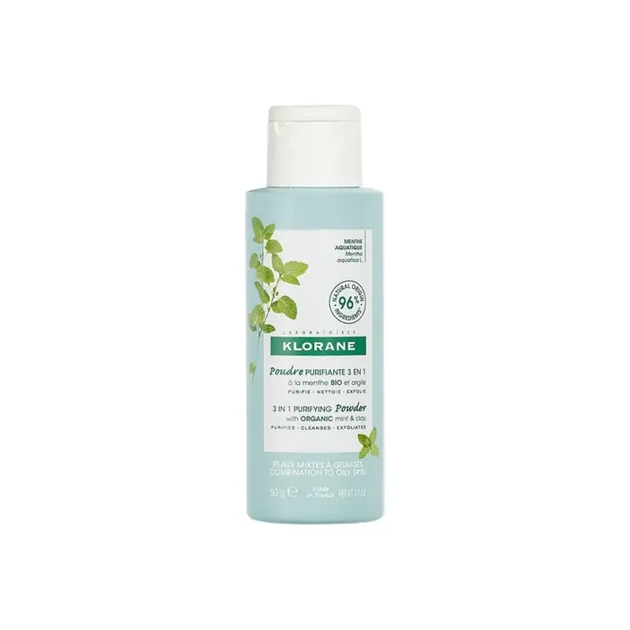 Klorane Poudre Purifiante 3 en1 Menthe Bio 50g