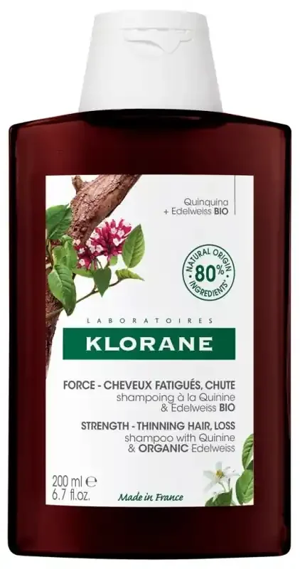 Klorane Shampoing Fortifiant À La Quinine Et Edelweiss Bio Chute de Cheveux Fatigués 200 ml
