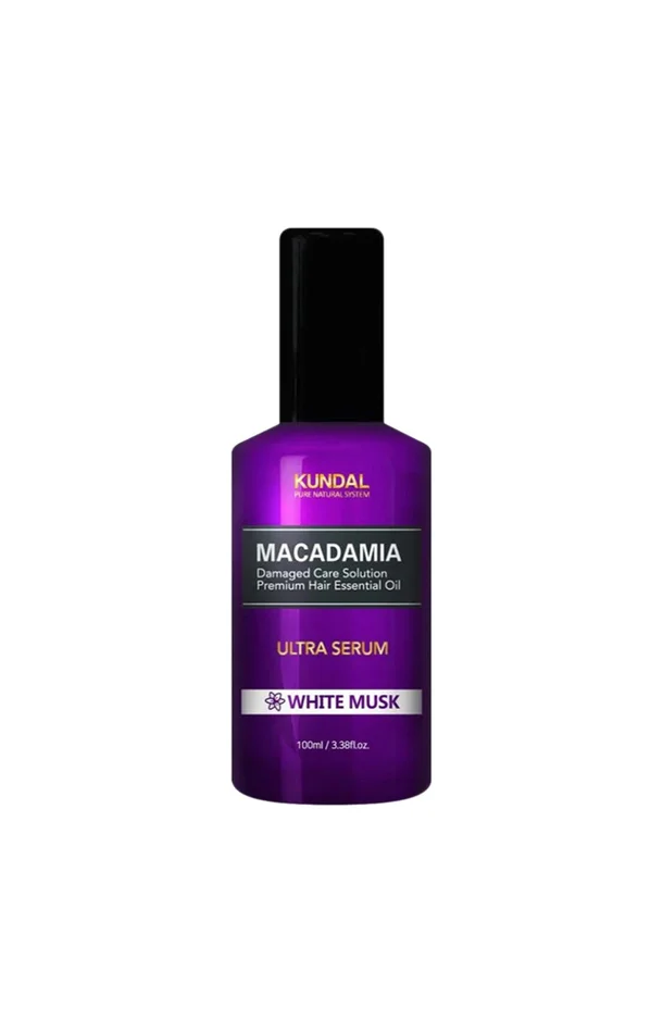 Kundal – Sérum réparateur – Macadamia – Musc blanc – Cheveux – 100 ml