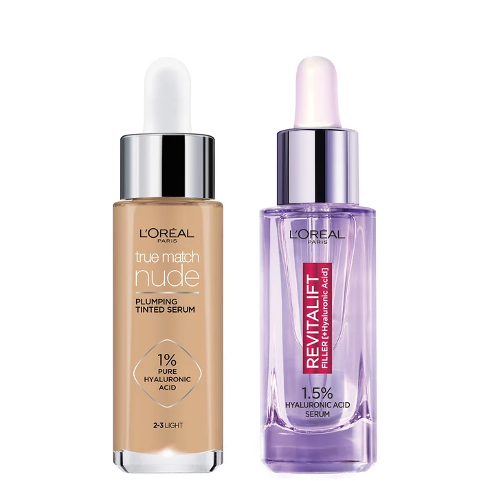 L'Oreal Paris Hyaluronic Acid Revitalift Filler Serum and True Match Tinted Serum Duo (Various Shades)