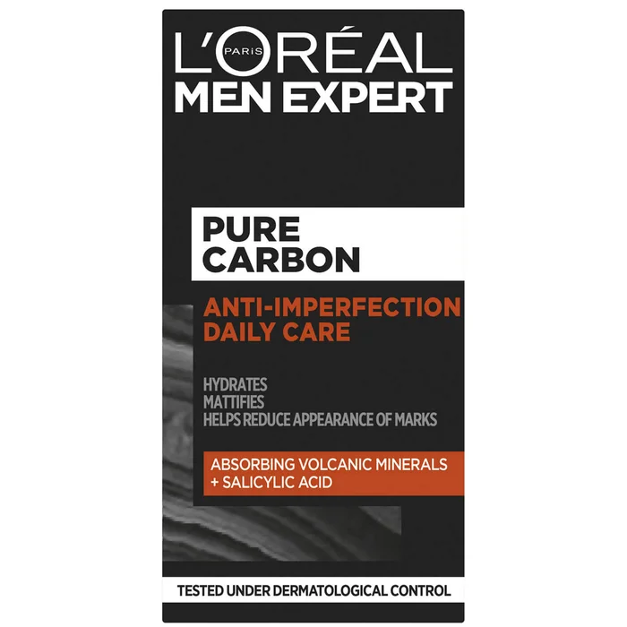 L'Oréal Paris Men Expert Pure Carbon Crème pour le Visage Exfoliante Anti-Imperfections 50 ml