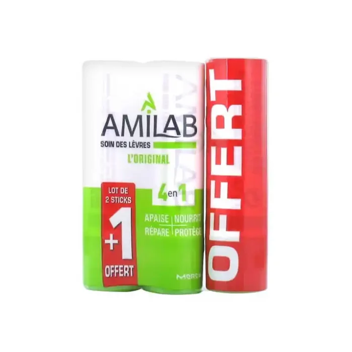 L‘ ORIGINAL SOIN DES LEVRES LOT DE 3 X 4.7G AMILAB
