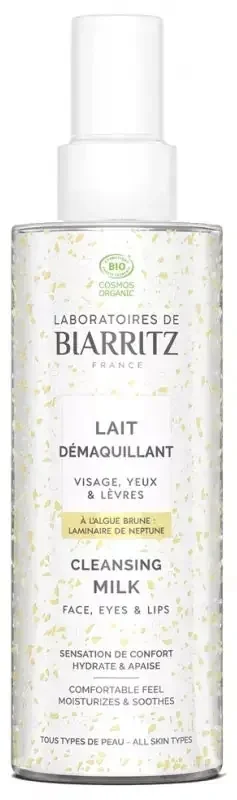 Laboratoires de Biarritz Lait Démaquillant Yeux Lèvres & Visage Bio 200 ml