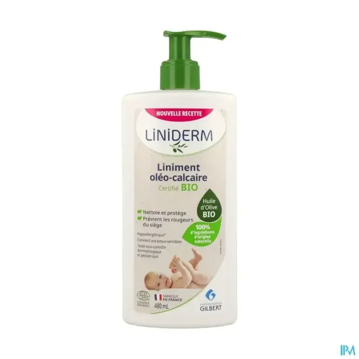 Laboratoires gilbert liniderm liniment certifié bio 480ml pompe