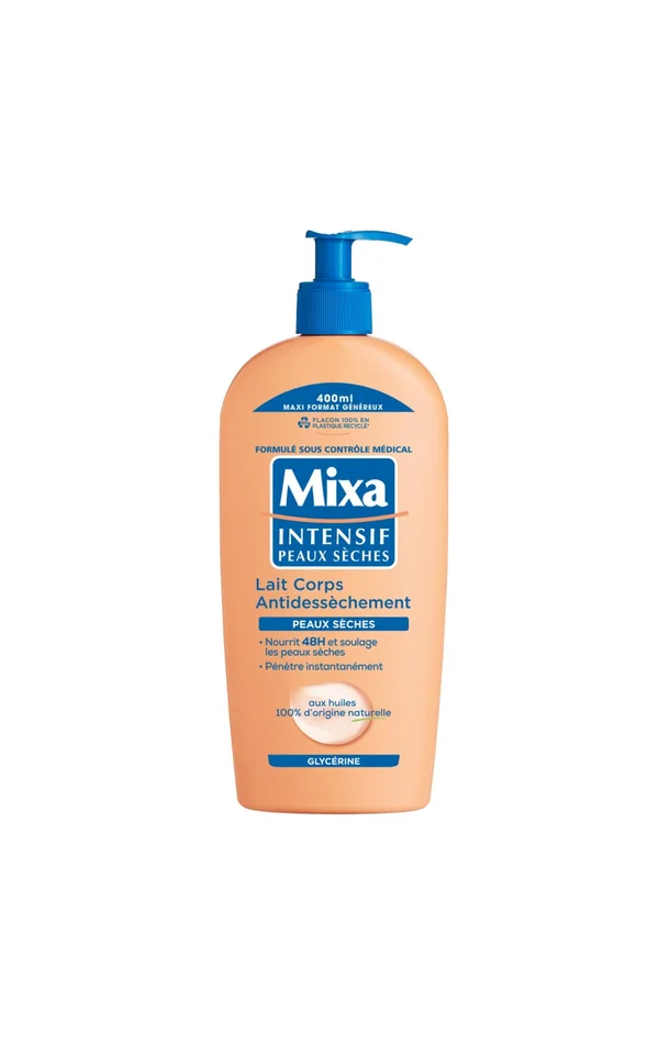 Lait corporel anti-dessèchement – Glycérine & huiles végétales – Peaux sèches – 400 ml