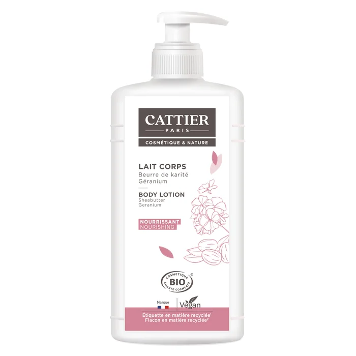 Lait Corps Nourrissant – Beurre de Karité & Géranium 500 ml