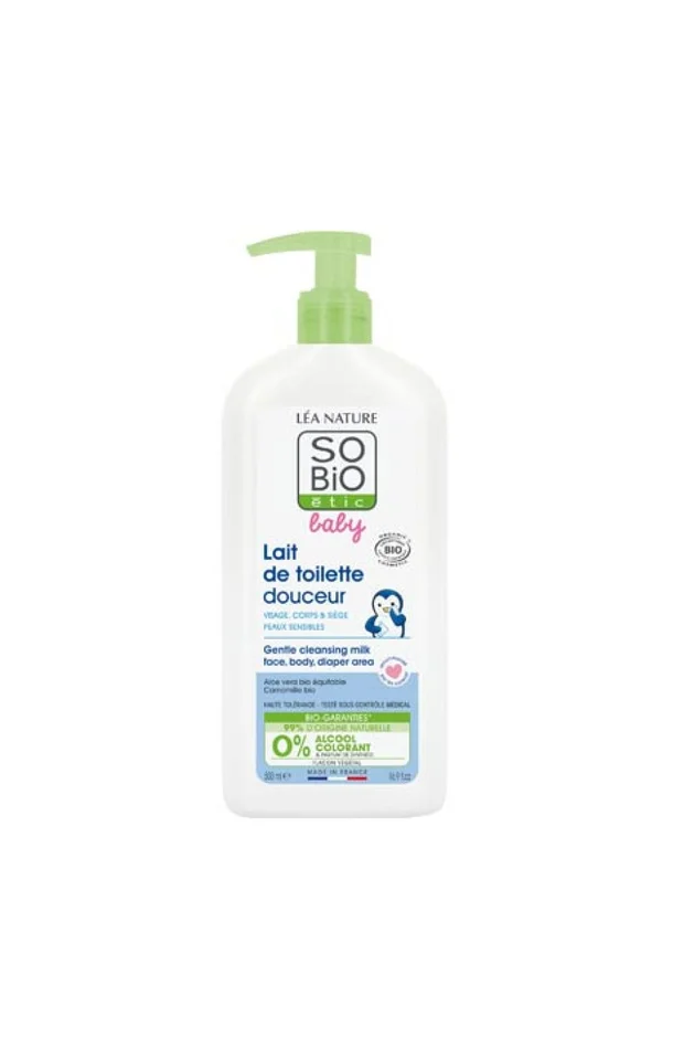 Lait de toilette douceur bio – Visage & corps – Bébé – 500 ml