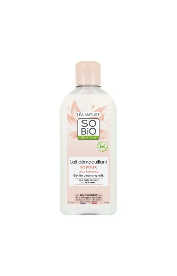 Lait démaquillant soyeux bio – Lait d’ânesse
