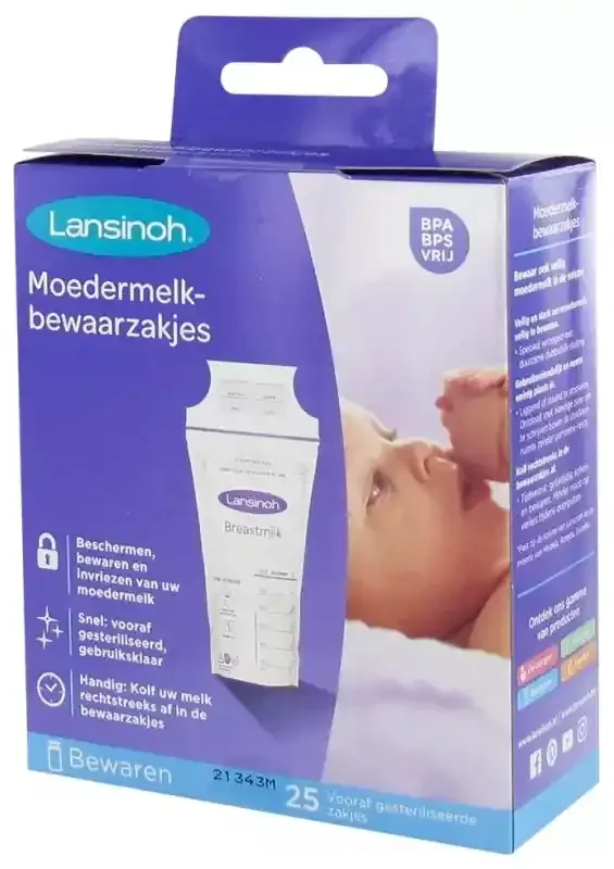 Lansinoh Sachets de Conservation du Lait Maternel 25 Pc