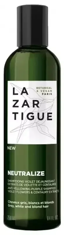 Lazartigue Neutralize Shampoing Violet Déjaunissant Cheveux Blancs et Blonds 250 ml