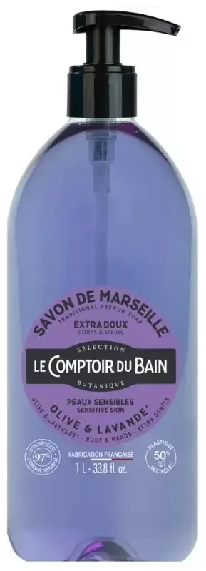 Le Comptoir du Bain Savon de Marseille Olive Lavande Extra Doux 1 l