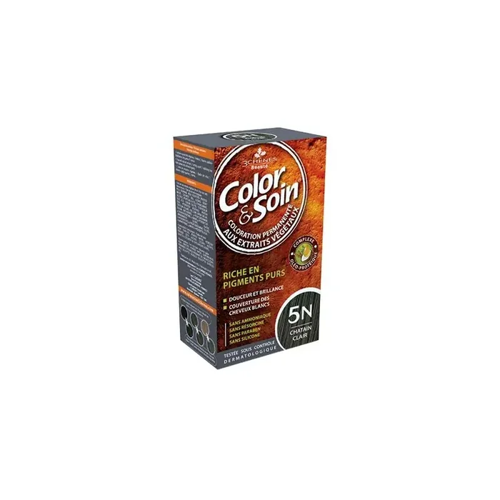 Les 3 chenes color & soin coloration marron chatain clair 5N 135ml