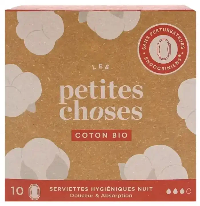 Les Petites Choses Serviettes Hygiéniques Nuit Coton Bio 10 Serviettes