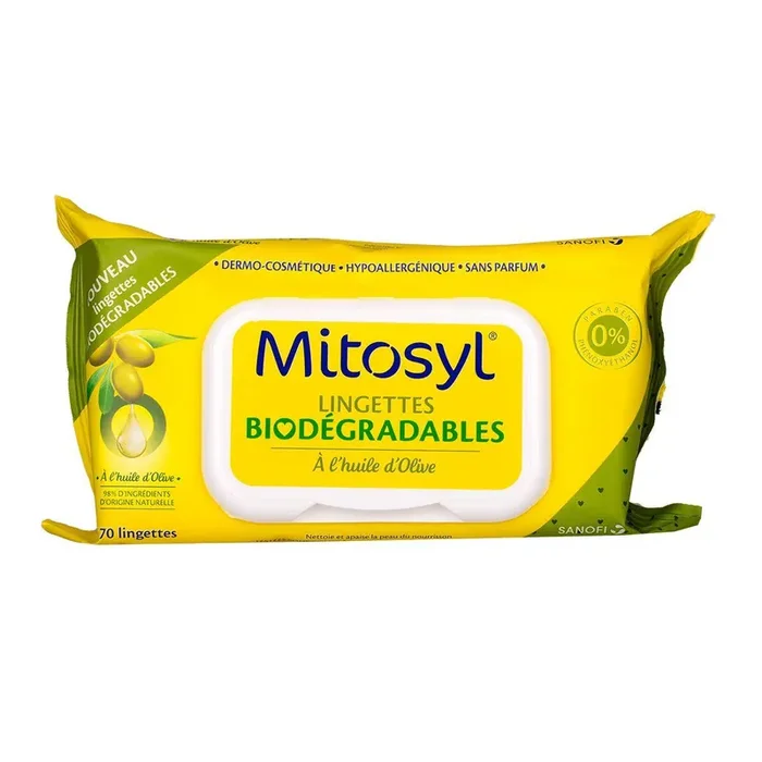 Lingettes biodégradables à l‘huile d‘olive x70