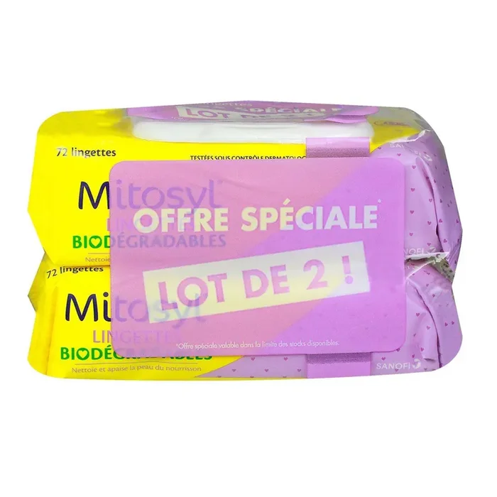 Lingettes biodégradables Aloé vera 2×72