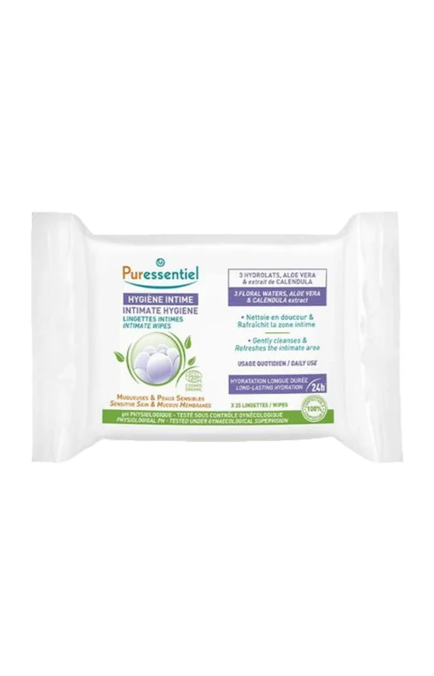 Lingettes intimes bio – Corps – 25 unités