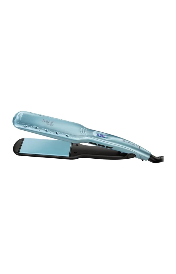 Lisseur large – Wet2Straight – Cheveux épais ou indisciplinés – 230° – Bleu