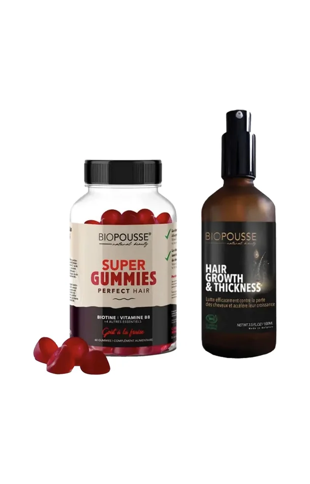 Lotion & gummies croissance & pousse – Cheveux