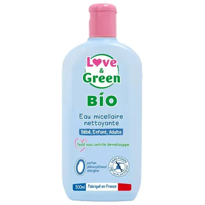 Love&Green Eau micellaire nettoyante Peaux sensibles à réactives 500ml
