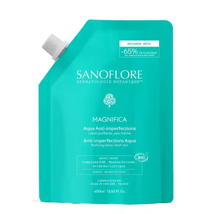 MAGNIFICA AQUA ANTI IMPERFECTIONS LOTION BIO RECHARGE 400ML SANOFLORE