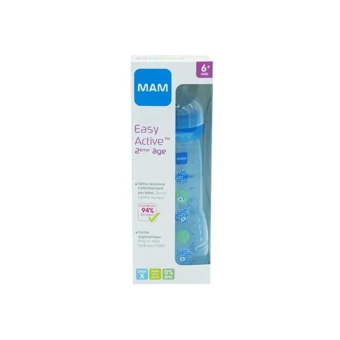 Mam biberon 2eme age cercle bleu 330ml