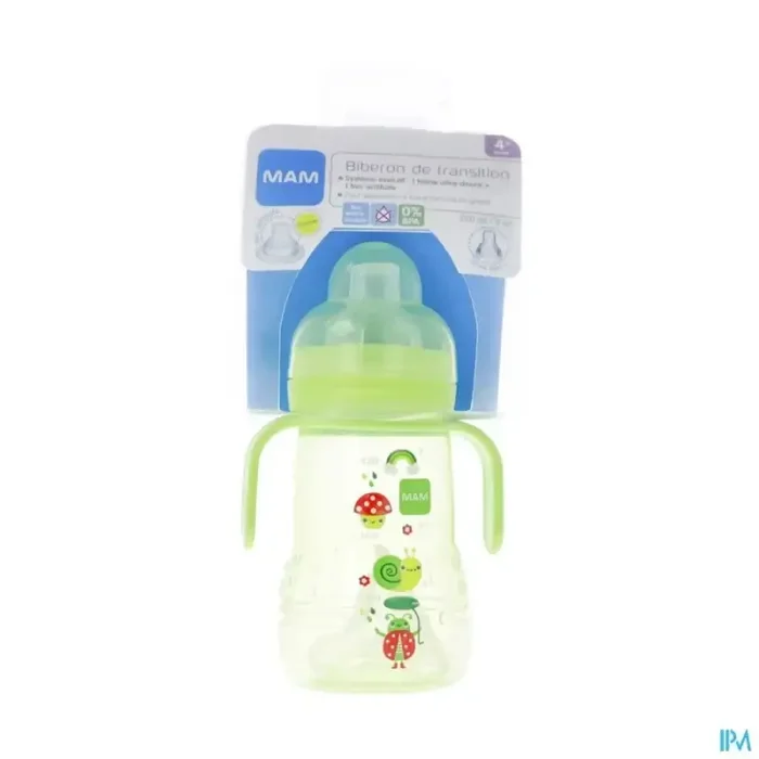 Mam biberon de transition 220ml unisexe bec souple antifuite silicone