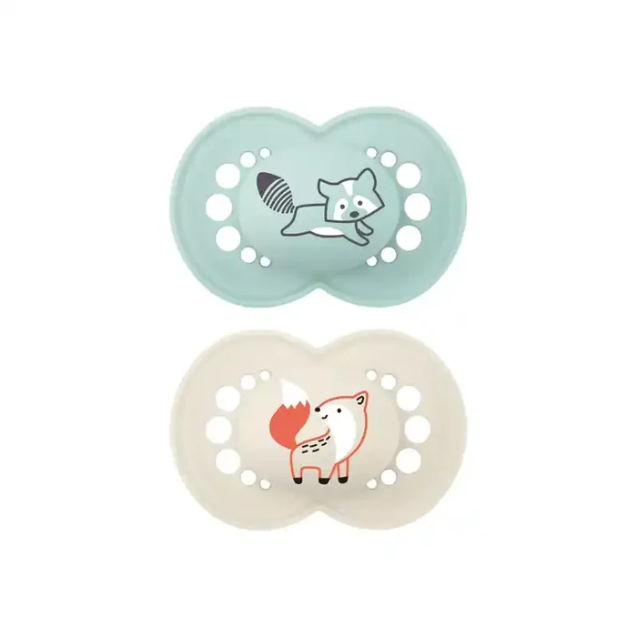 Mam original +18 nature raton laveur & renard lot de 2 sucettes