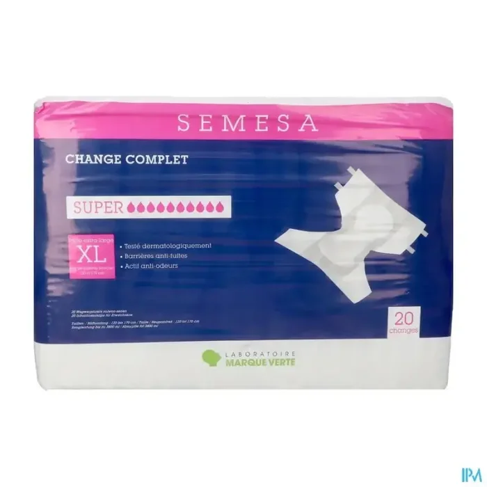 Marque verte semesa changes complets super xlarge t4 sachet de 20