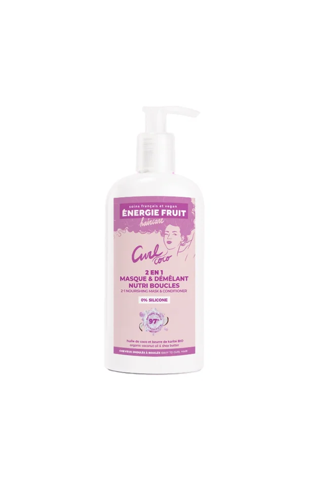 Masque 2-en-1 – Coco & beurre de karité bio – Cheveux bouclés – 300 ml